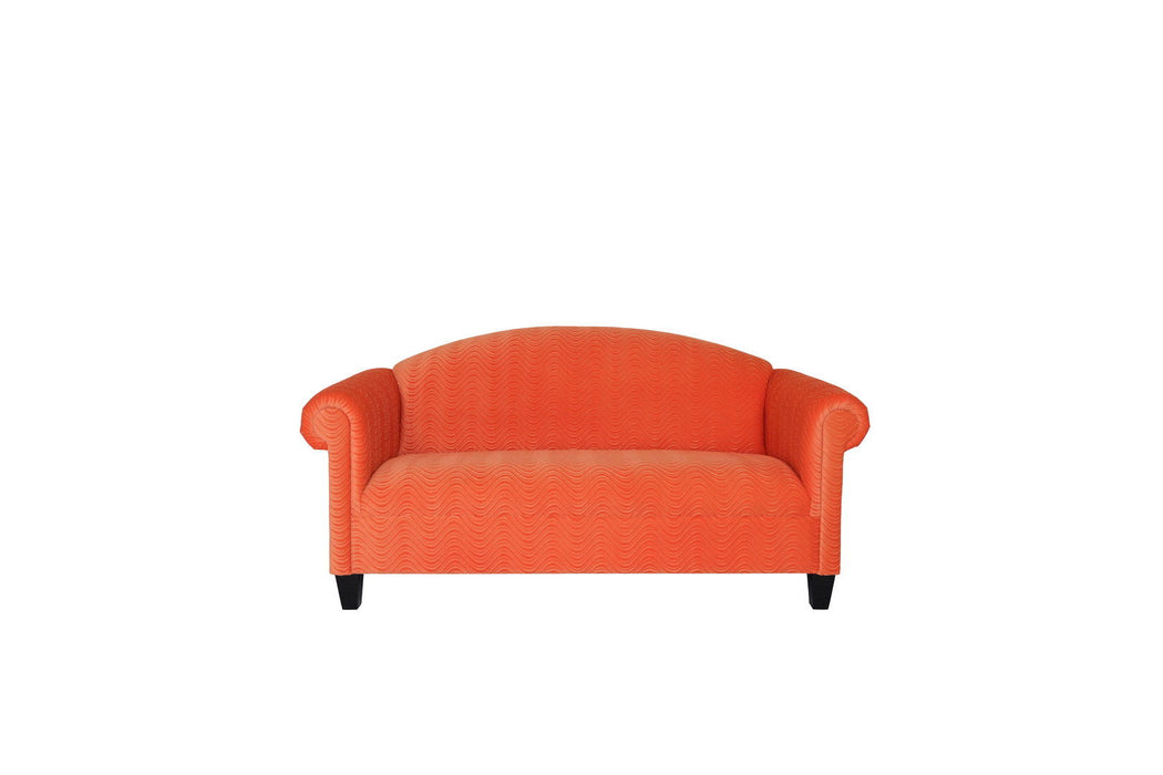 Velvet Sofa With Black Legs - Orange