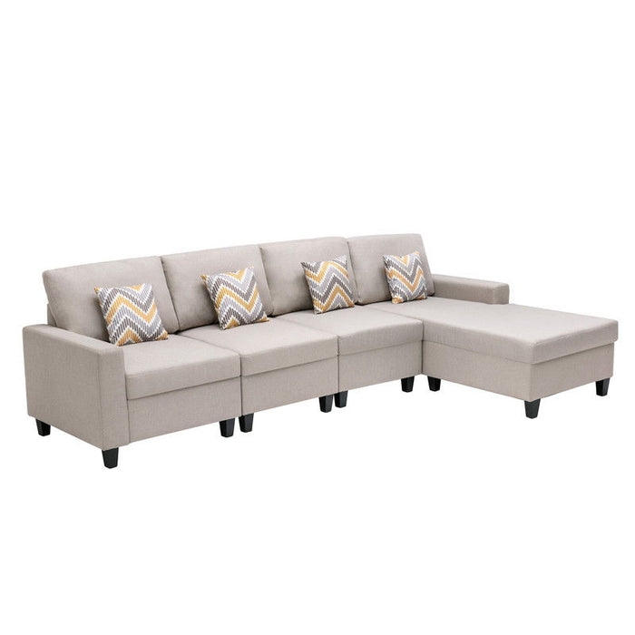 Nolan - 4 Piece Reversible Sectional Sofa Chaise With Interchangeable Legs