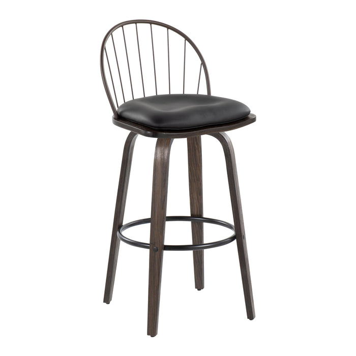 Riley - Industrial / Urban Fixed Height Barstool With Swivel With Removable Cushion (Set of 2)