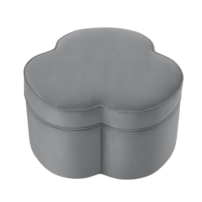 Velvet Specialty Cocktail Ottoman - Gray