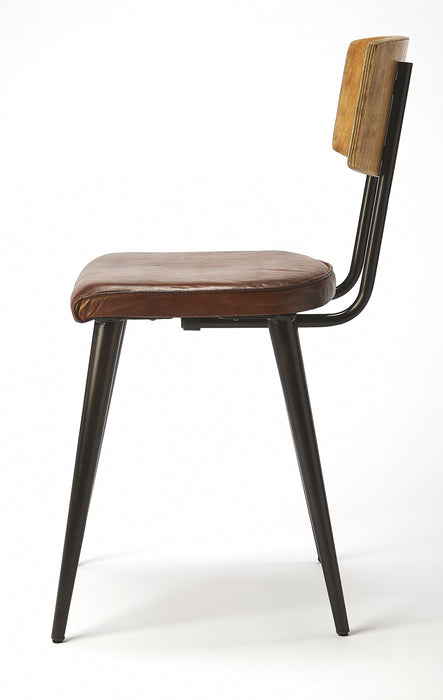 PU Leather Side Chair - Brown