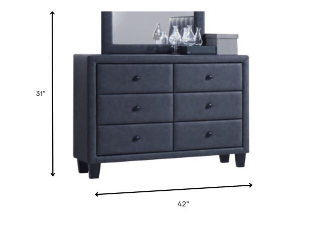 2 Tone PU Wood Dresser - Gray