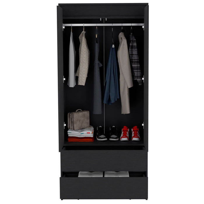 Two Drawer, Combo Dresser - Black