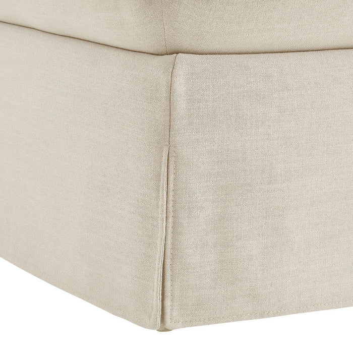 Linen Ottoman - Beige