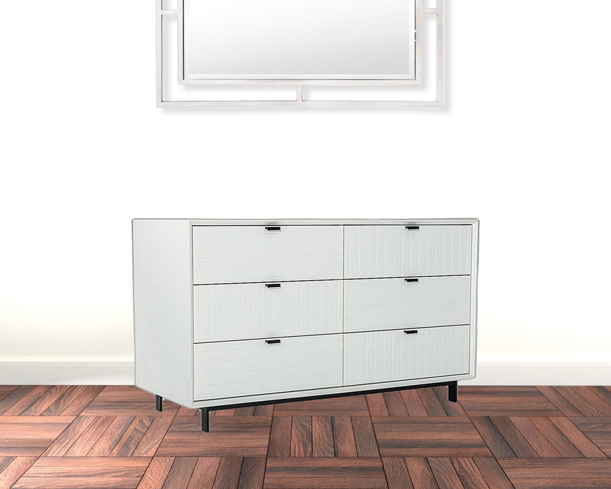 Six Drawer, Double Dresser - White / Black