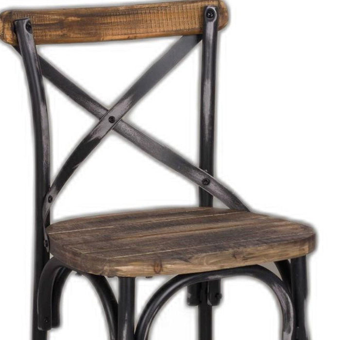 43" Iron Bar Chair - Brown / Black