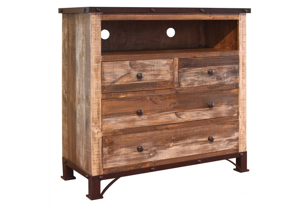 Solid Wood Four Drawer Chest - Brown