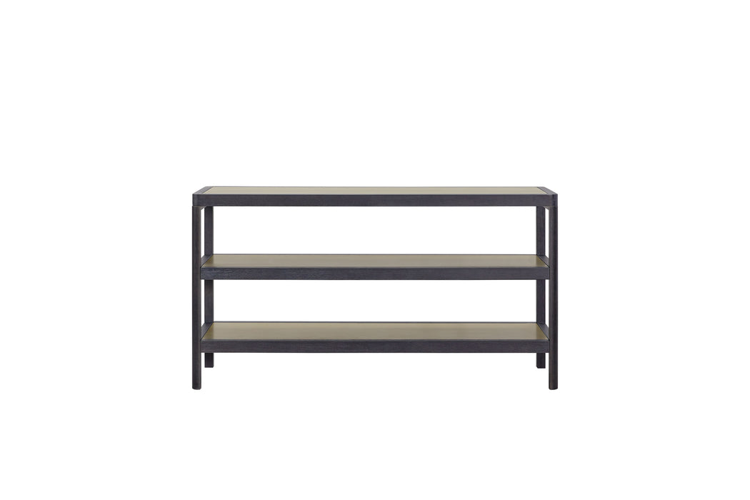 Console Table With Metal Insets - Black