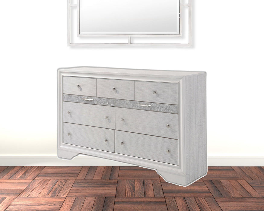 Nine Drawer Triple Dresser - White