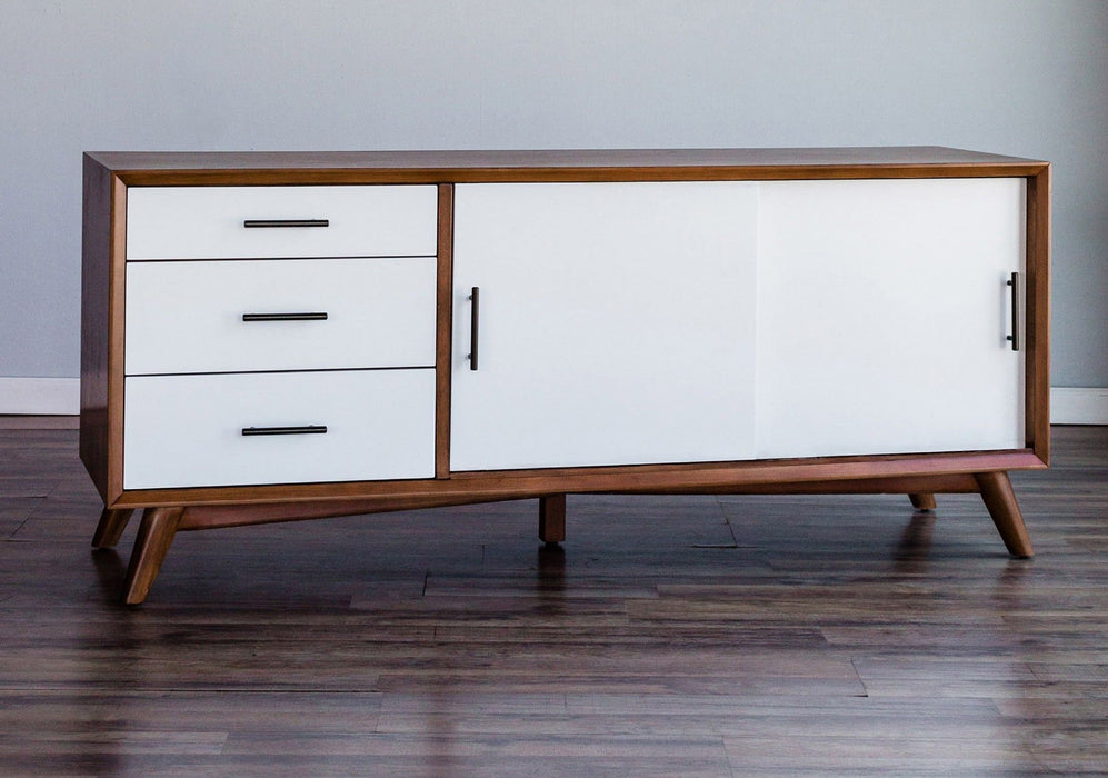 Flair Mid Century Mod TV Console - Acorn / White