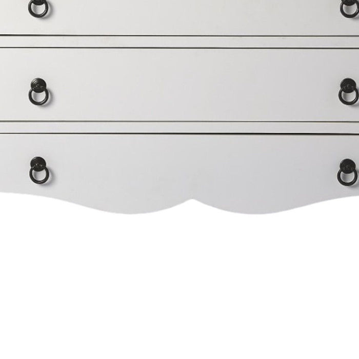 Solid And Manufactured Wood Three Drawer Dresser - White