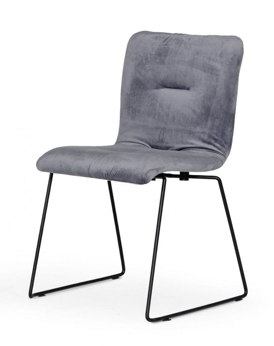 Velvet Dining Chairs (Set of 2) - Gray