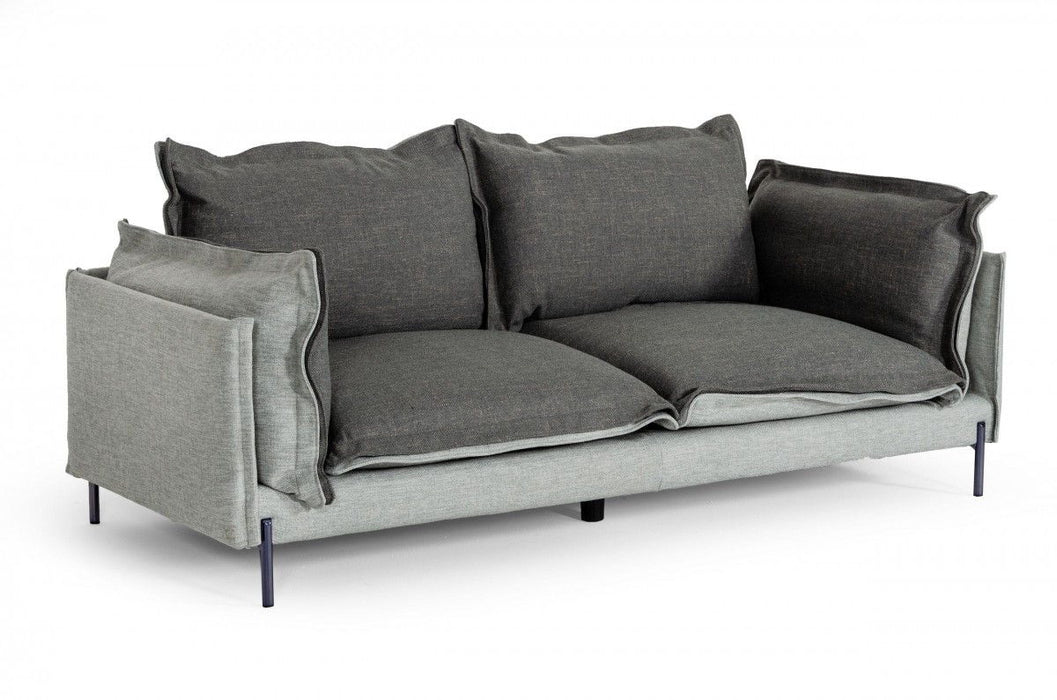 Modern Two Tone Sofa With Reversible Cushions - Gray