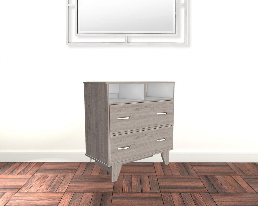 Two Drawer Dresser - Light Gray