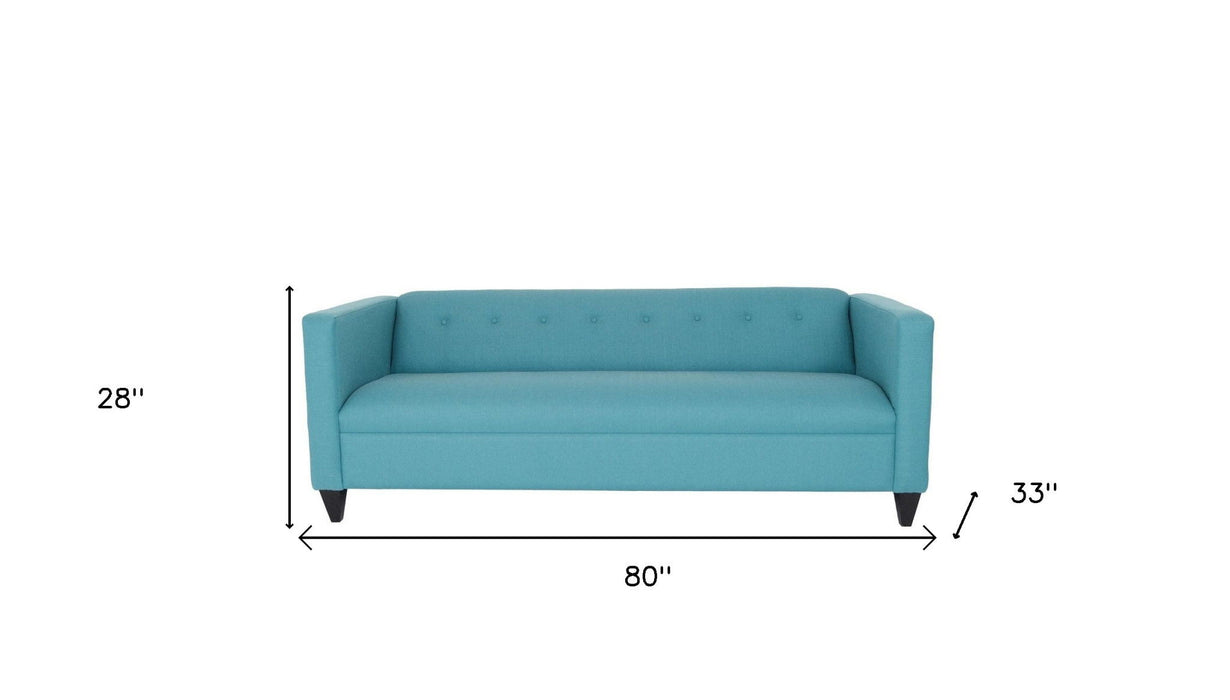 Polyester Sofa With Black Legs - Teal Blue