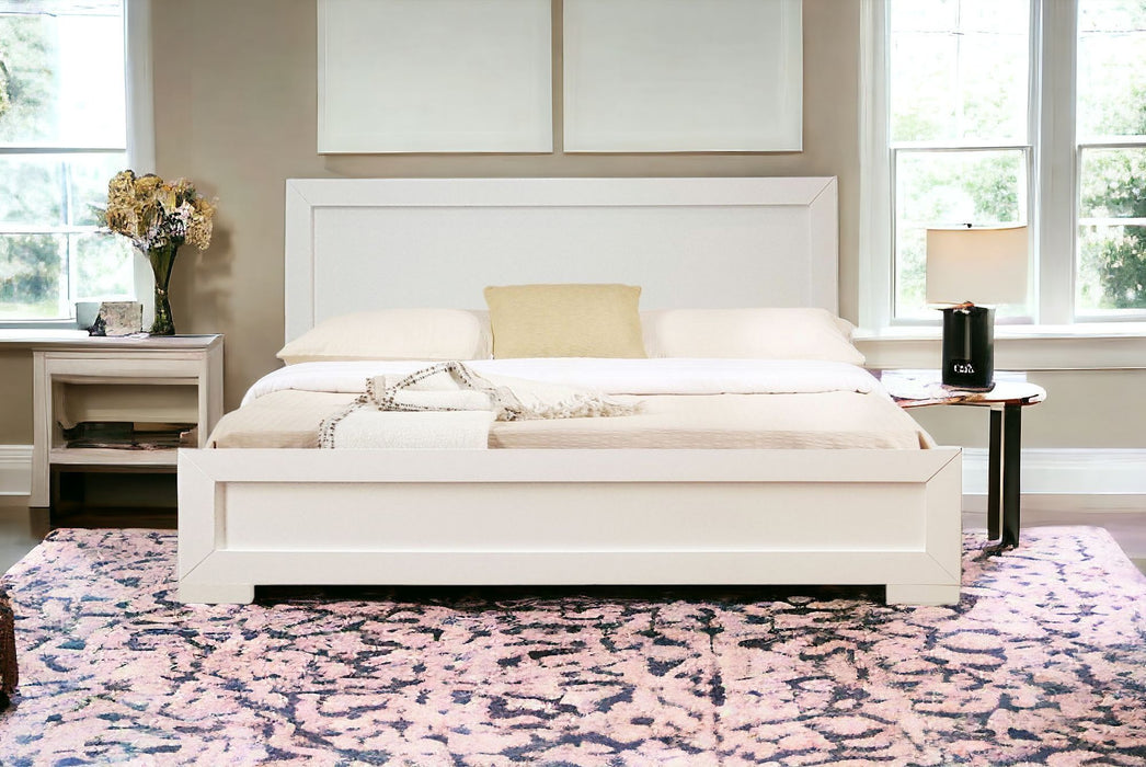 Wood Queen Platform Bed - White