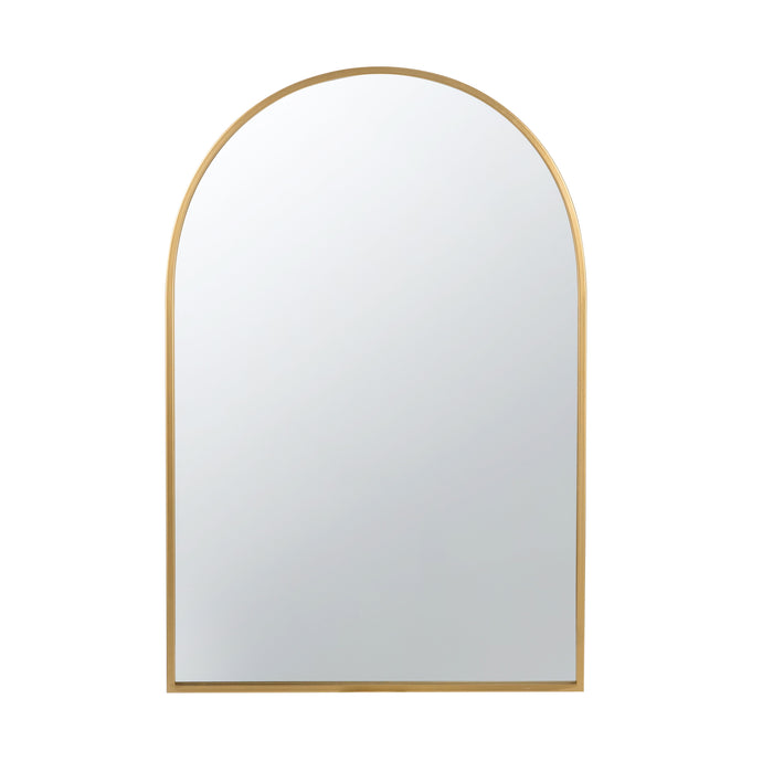 Arched Accent Mirror With Metal Frame For Bathroom, Bedroom, Entryway Wall - Gold