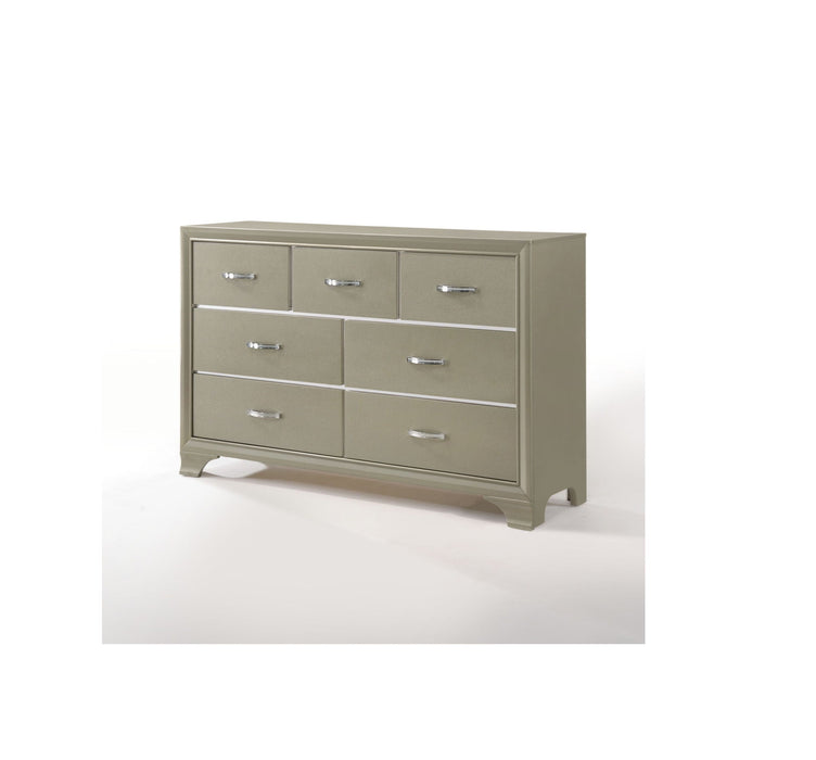 Solid Wood Seven Drawer Triple Dresser - Champagne