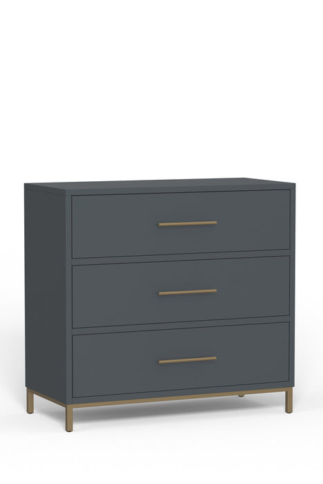 Solid Three Drawer Chest - Gray