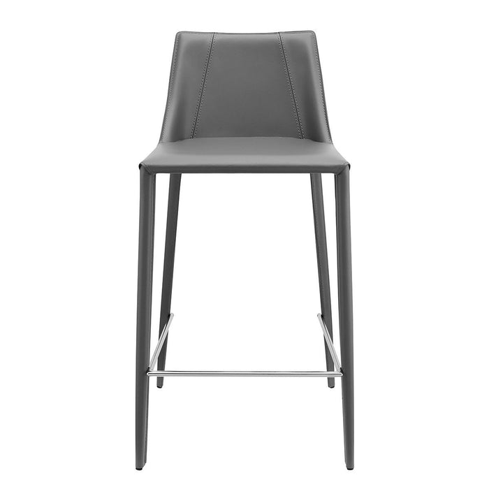 Steel Low Back Counter Height Bar Chair - Gray