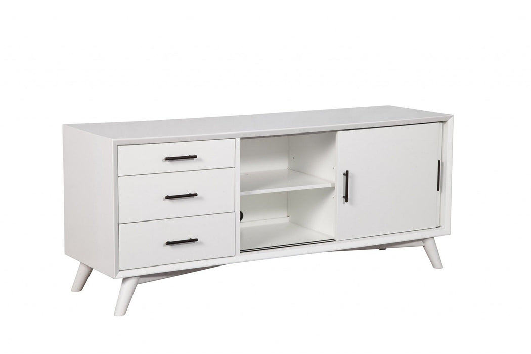 Mahogany Solids Okoume And Veneer Open Shelving TV Stand - White