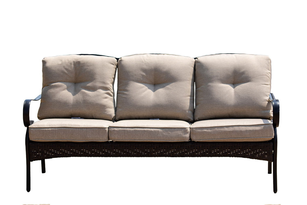 Polyester Blend Settee With Black Legs - Beige