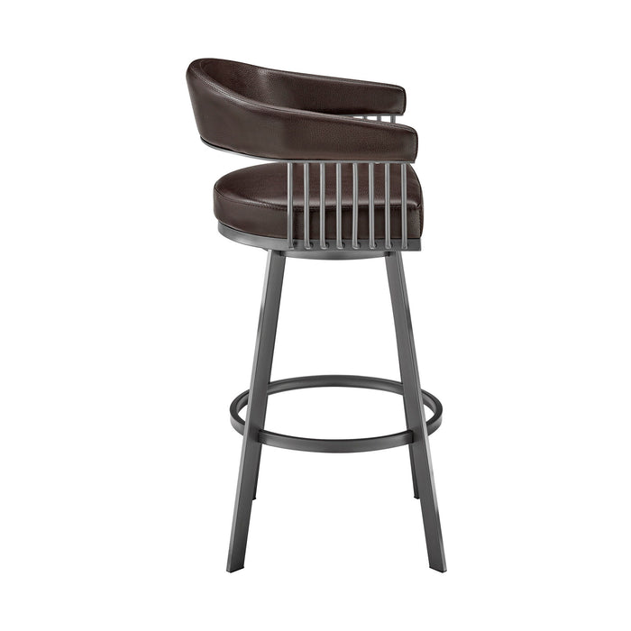 Swivel Low Back Counter Height Bar Chair - Chocolate And Gray