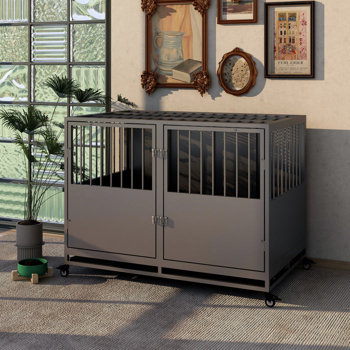 Heavy Duty Dog Crate - Silver Gray