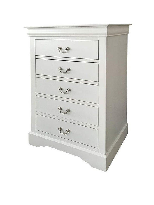 Manufactured Wood Five Drawer Chest - White