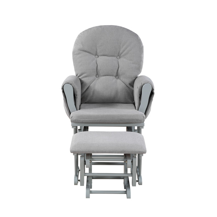 Mason - Glider And Ottoman Gray Wood