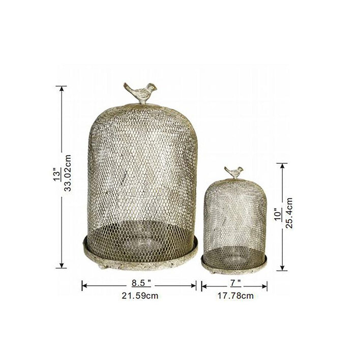 Ophira Sparrow Mesh Candle Holders (Set of 2) - Antique Gray