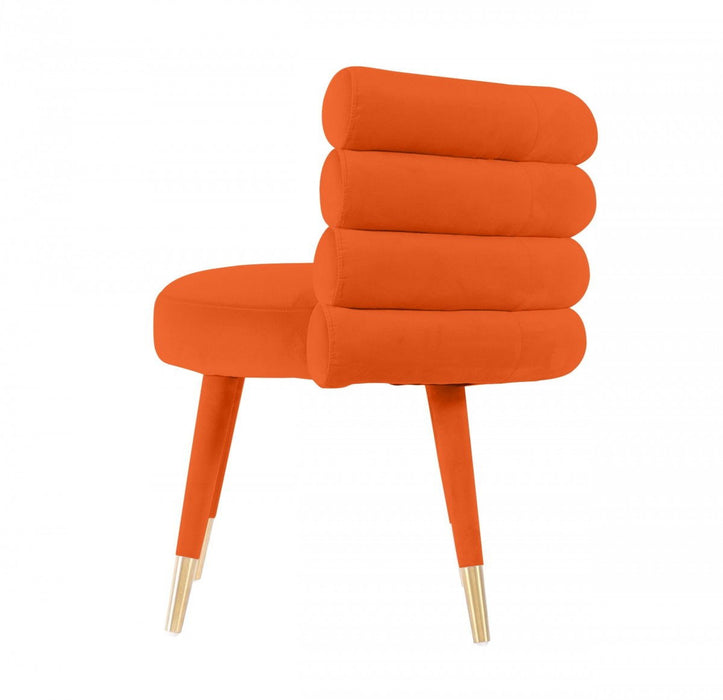 Velvet Barrel Chair - Orange