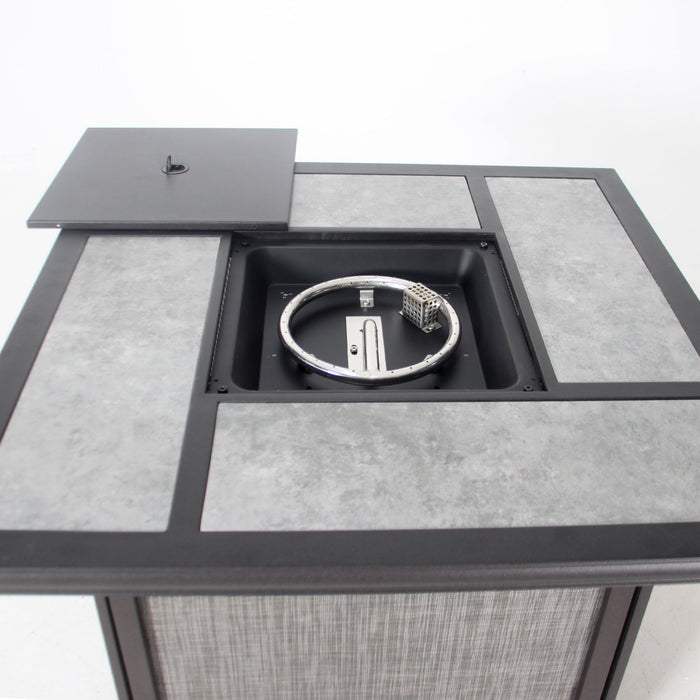 Outdoor Gas Fire Pit, 46, 000 Btu Steel Fire Table - Gray