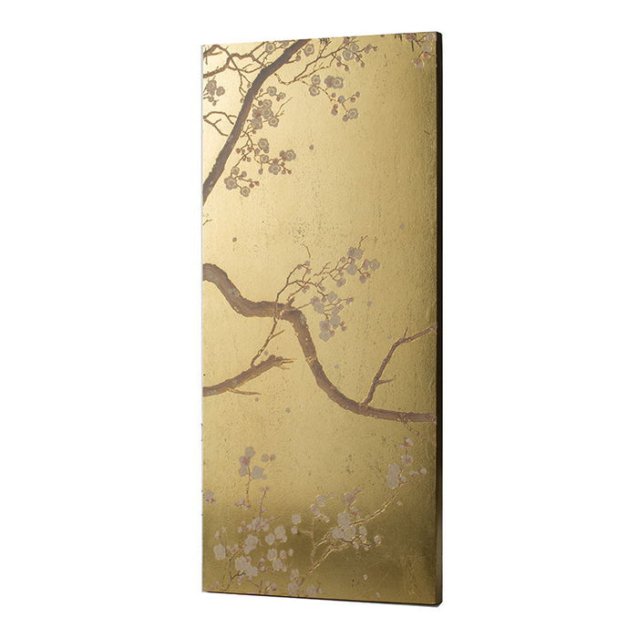 Cherry Blossom Wall Art Panels, Wall Decor For Living Room Dining Room Office Bedroom (Set of 2) - Gold