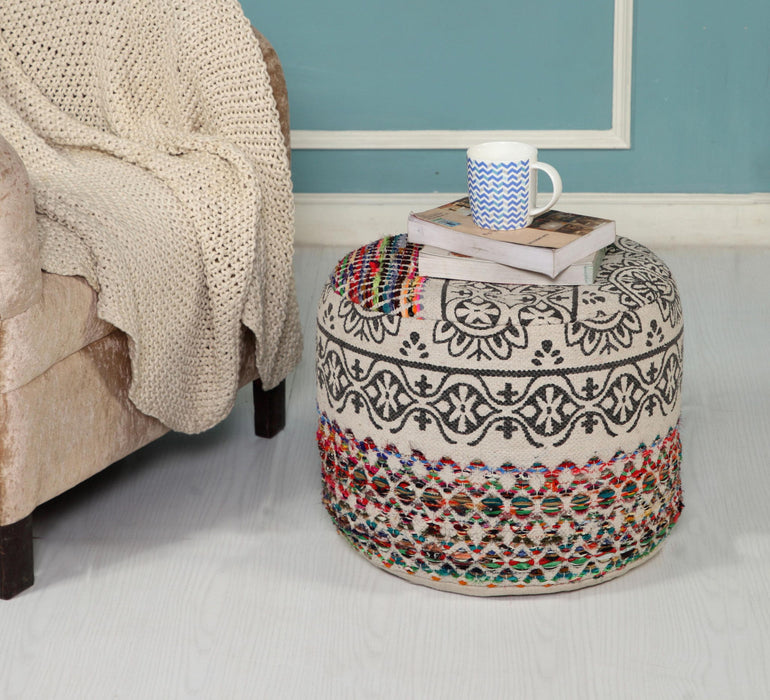 Cotton Blend Ottoman - Multicolored