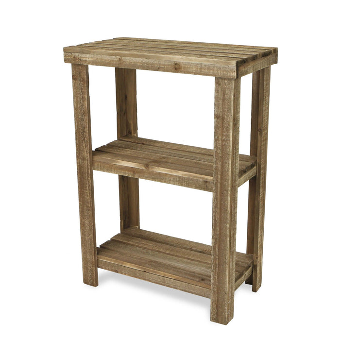 Rustic 2 Shelf Side Table - Natural Wood Finish