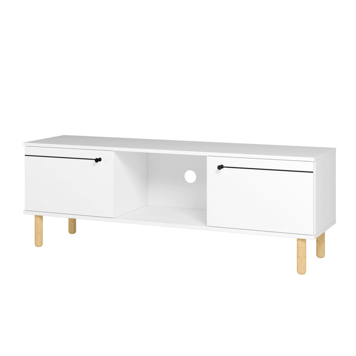 Iko Modern TV Stand Media Center With Cabinets - White