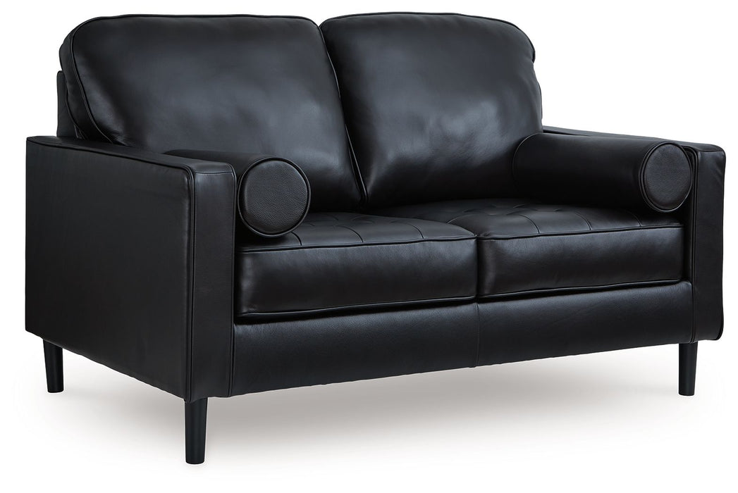 Bryceview - Onyx - Loveseat - Leather Match