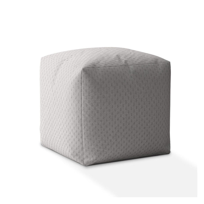 Polyester Cube Pouf Cover - Gray