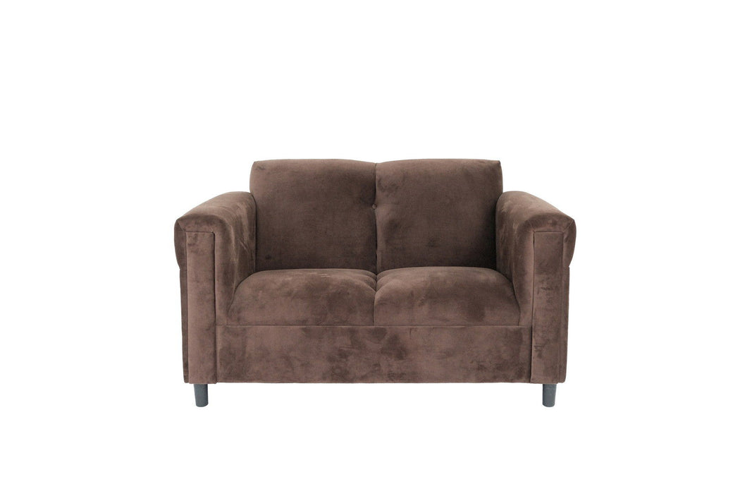 Microsuede Loveseat - Dark Brown / Black