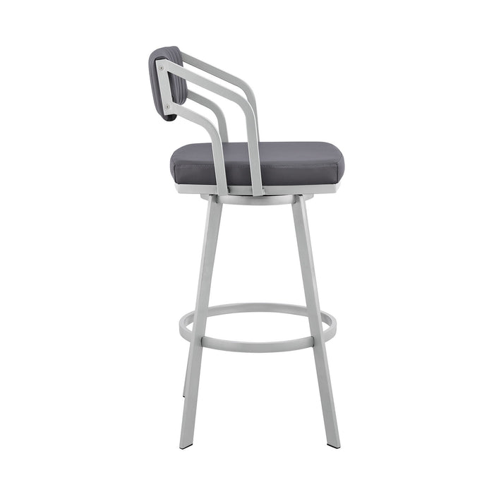 Swivel Low Back Bar Height Bar Chair - Slate Gray / Silver