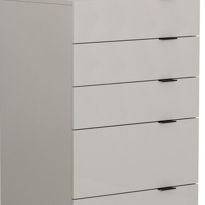 Manufactured Wood Five Drawer Chest - Gray