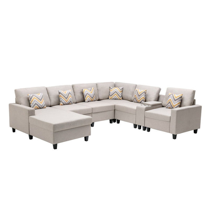 Nolan - 7 Piece Sectional Sofa With Pillows And Interchangeable Legs