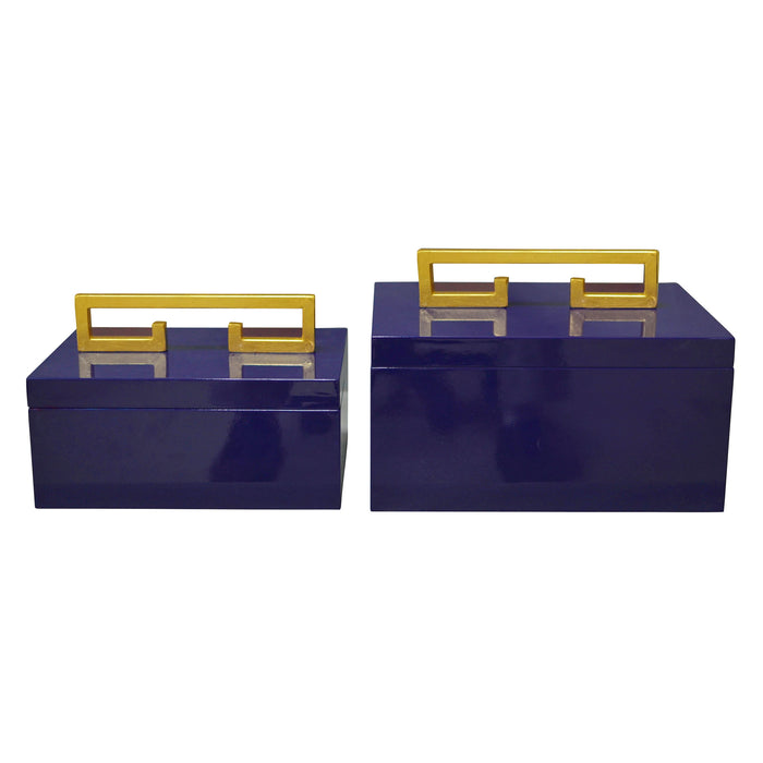 Avondale - Boxes (Set of 2) - Naval And Gold