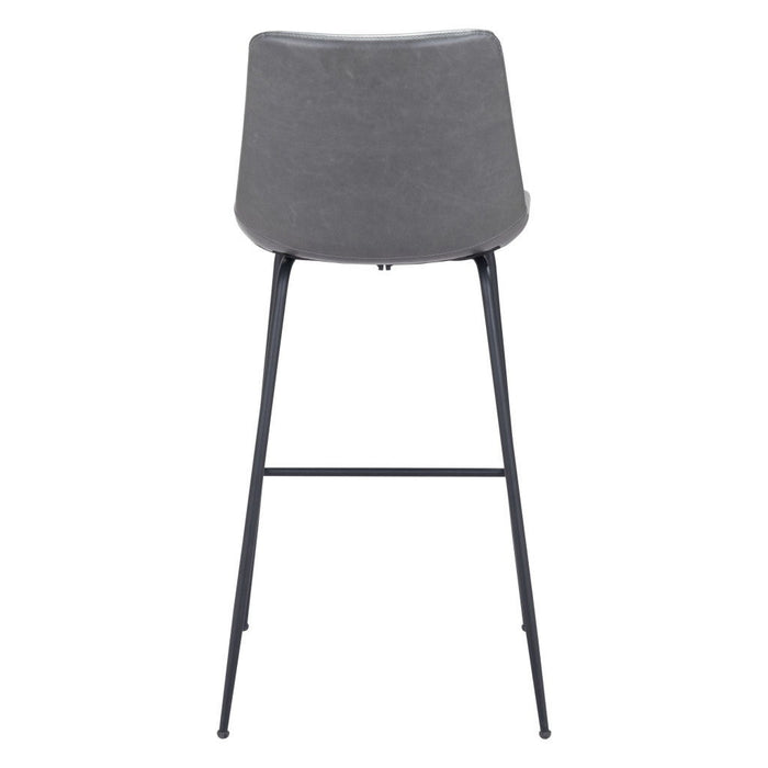 Steel Low Back Bar Height Bar Chair - Gray / Black