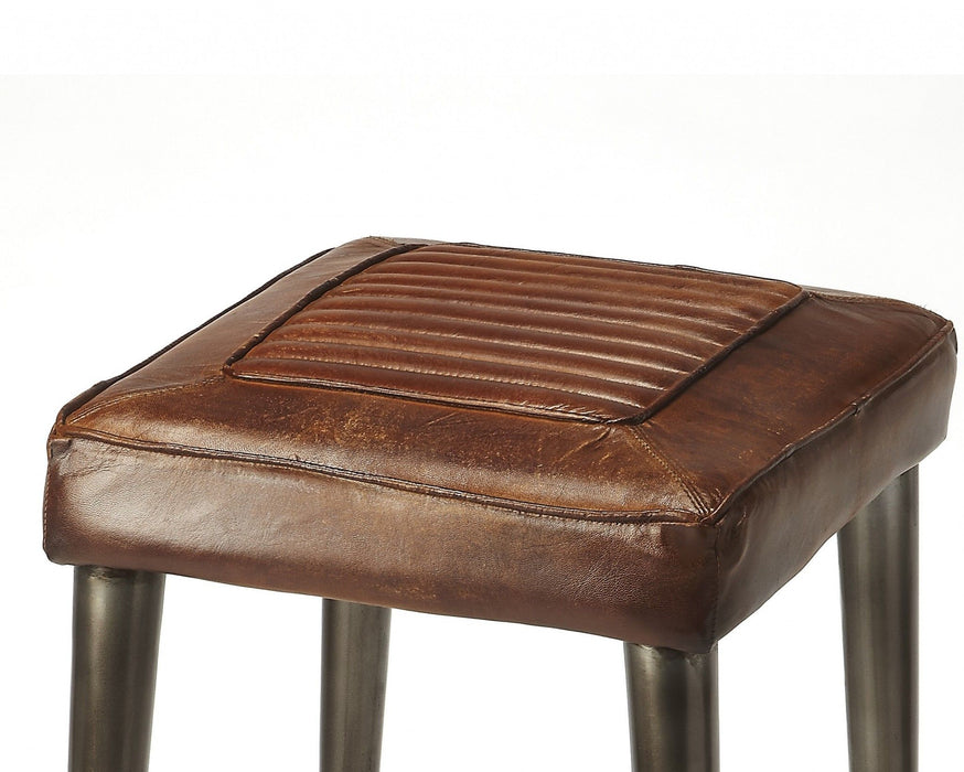 Leather Bar Stool - Brown