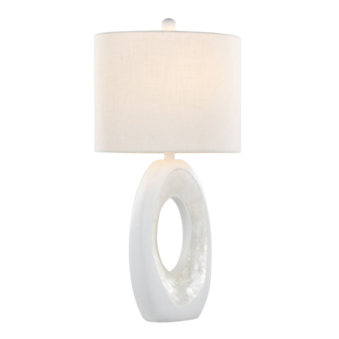 Pearl - Contemporary Table Lamp (Set of 2) - Matte White / Natural Shell