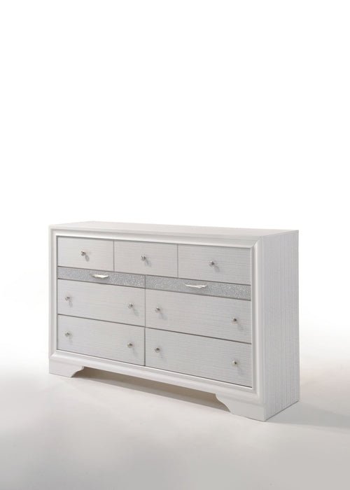 Nine Drawer Triple Dresser - White