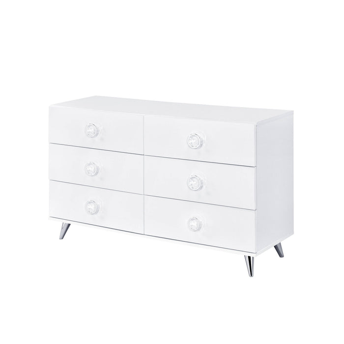 Double Dresser, 6 Drawer - White