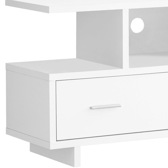 Cabinet Enclosed Storage, TV Stand - White